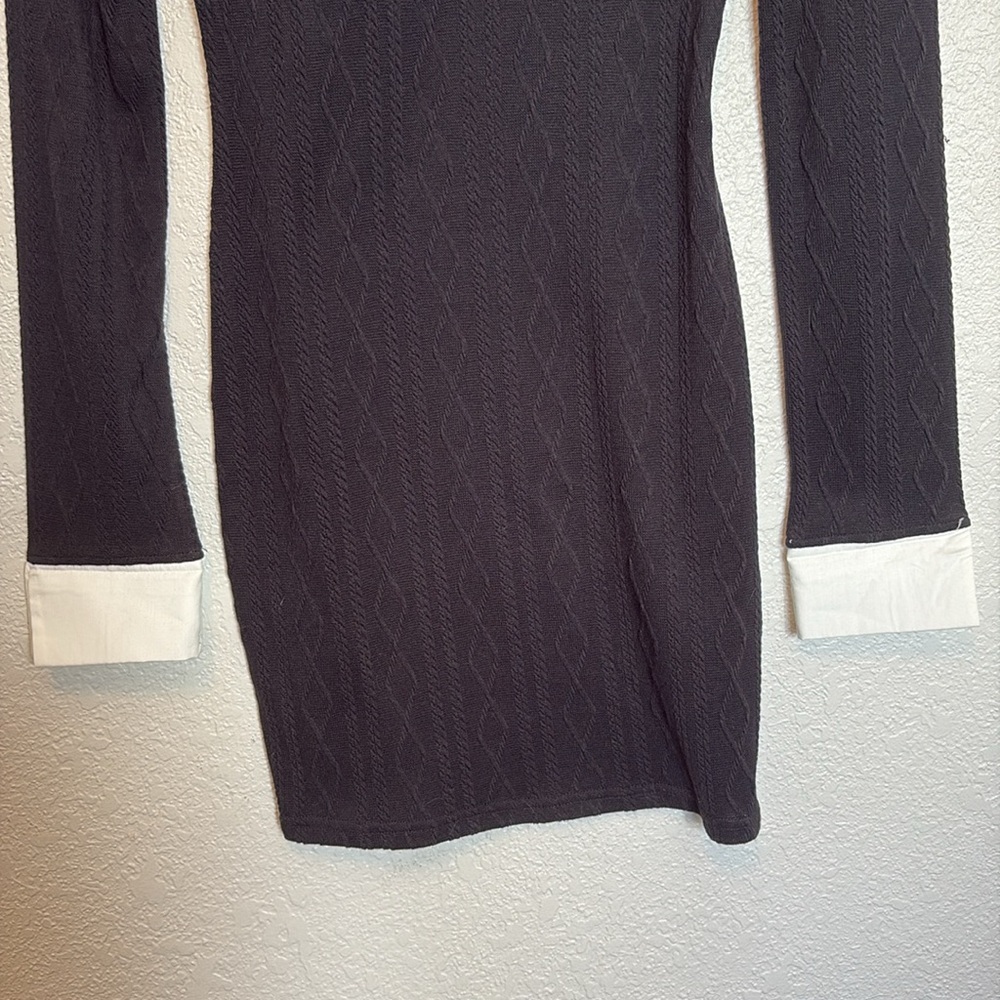 🖤Collared Knit Black and White Long Sleeve Dress (S) - Picture 8 of 8